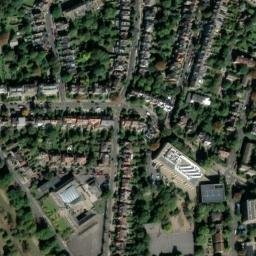 Satellite imagery of Meridian Pillar, Greenwich Observatory, GB