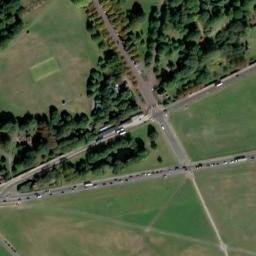 Satellite imagery of Meridian Pillar, Greenwich Observatory, GB