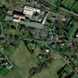 Satellite imagery of [Rumburk-Dolní Křečany] former spinning yarn comb factory chimney, CZ