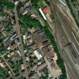 Satellite imagery of [Liberec] former textil factory chimney, CZ