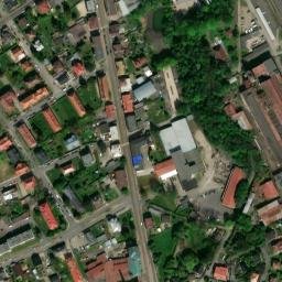 Satellite imagery of [Liberec] former textil factory chimney, CZ