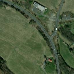 Satellite imagery of Slavia [Chotovice u Nového Boru] glass factory chimney, CZ