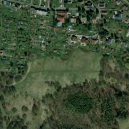 Satellite imagery of Slavia [Chotovice u Nového Boru] glass factory chimney, CZ