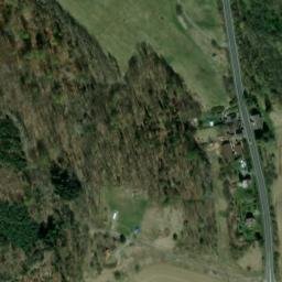 Satellite imagery of Slavia [Chotovice u Nového Boru] glass factory chimney, CZ