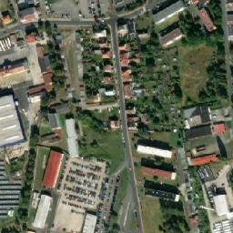 Satellite imagery of [Česká Lípa] former building panels factory chimney, CZ