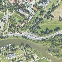 Satellite imagery of Sandomierz -drewniany zamek grodowy XI w., PL