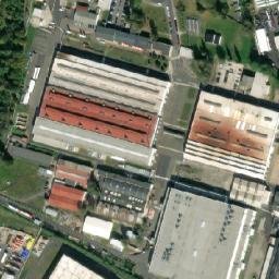 Satellite imagery of [Česká Lípa] former building panels factory chimney, CZ