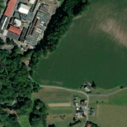 Satellite imagery of [Háje nad Jizerou] textil factory chimney, CZ