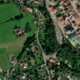 Satellite imagery of Brotex [Broumov] former textil factory chimney, CZ