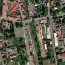 Satellite imagery of Brotex [Broumov] former textil factory chimney, CZ