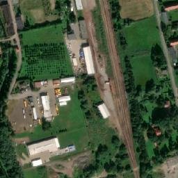Satellite imagery of Brotex [Broumov] former textil factory chimney, CZ