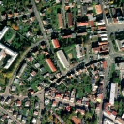Satellite imagery of [Mnichovo Hradiště] church t,, CZ