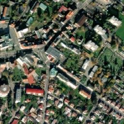 Satellite imagery of [Mnichovo Hradiště] church t,, CZ