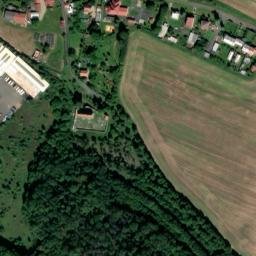 Satellite imagery of [Hrobčice] cemetery church sanctus t., CZ