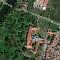 Satellite imagery of [Doksany] former sugar factory chimney, CZ