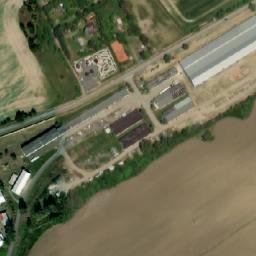 Satellite imagery of [Dolní Bousov] former sugar factory chimney, CZ