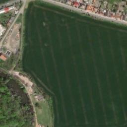 Satellite imagery of [Libochovice] former sugar factory chimney, CZ