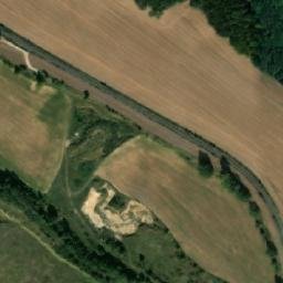 Satellite imagery of [Nebužely] former brickyard chimney, CZ