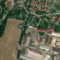 Satellite imagery of [Chorušice] church t., CZ