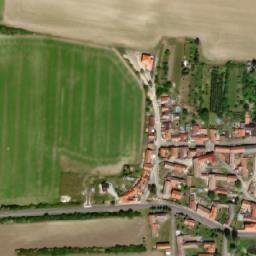 Satellite imagery of [Račíněves] church t., CZ