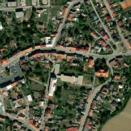 Satellite imagery of [Libáň] sugar factory chimney, CZ