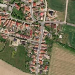 Satellite imagery of [Račíněves] church t., CZ