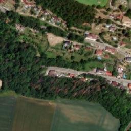 Satellite imagery of Stránov [Jizerní Vtelno] castle outlook t., CZ