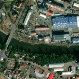 Satellite imagery of [Žatec] sugar factory chimney, CZ