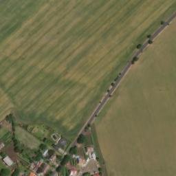 Satellite imagery of [Račetice] evang. church t., CZ