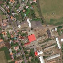 Satellite imagery of [Račetice] evang. church t., CZ