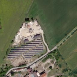 Satellite imagery of [Velvary] former sugar factory chimney, CZ