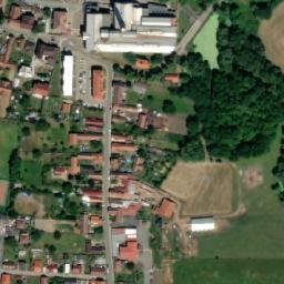 Satellite imagery of [Skřivany] former sugar factory chimney, CZ