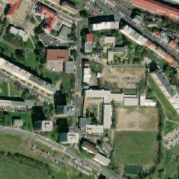 Satellite imagery of T.V.I.N. Doors [Karlovy Vary-Rosnice] factory chimney, CZ