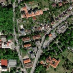 Satellite imagery of [Slaný] hospital chimney, CZ