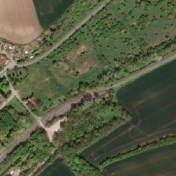 Satellite imagery of [Zvoleněves] former sugar factory chimney, CZ