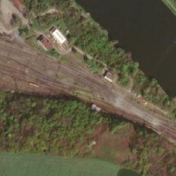 Satellite imagery of [Kralupy nad Vltavou] veneer factory chimney, CZ