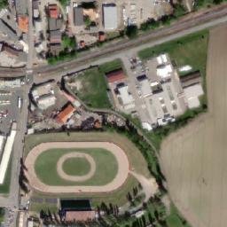 Satellite imagery of LIAZ [Slaný] former factory chimney, CZ