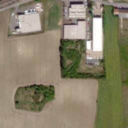 Satellite imagery of LIAZ [Slaný] former factory chimney, CZ