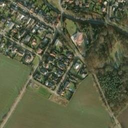 Satellite imagery of [Lázně Toušeň] former sugar factory chimney, CZ