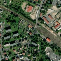 Satellite imagery of [Františkovy Lázně] heat plant chimney, CZ