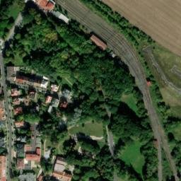 Satellite imagery of [Františkovy Lázně] heat plant chimney, CZ