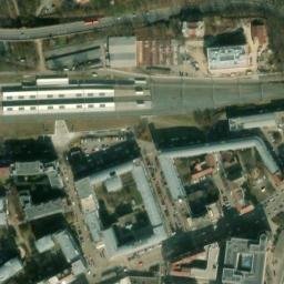Satellite imagery of [Praha-Vysočany] old sugar factory chimney, CZ