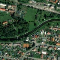 Satellite imagery of [Doudleby nad Orlicí] former textil factory chimney, CZ