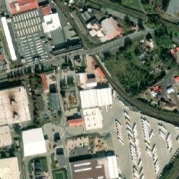 Satellite imagery of Rakona [Rakovník] factory chimney, CZ