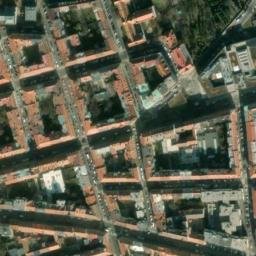 Satellite imagery of Husův sbor [Praha-Holešovice] church t., CZ