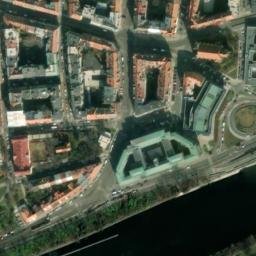 Satellite imagery of Husův sbor [Praha-Holešovice] church t., CZ