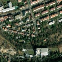 Satellite imagery of Střešovice [Praha-Břevnov] army hospital chimney, CZ
