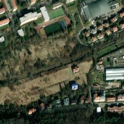 Satellite imagery of Střešovice [Praha-Břevnov] army hospital chimney, CZ