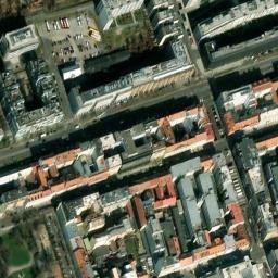 Satellite imagery of CKD Dukla [Praha-Karlín] former factory chimney, CZ