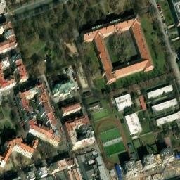 Satellite imagery of CKD Dukla [Praha-Karlín] former factory chimney, CZ